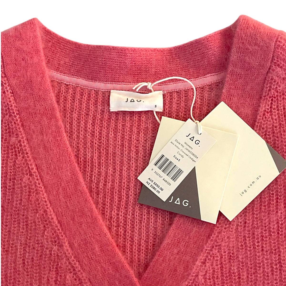 JAG Jane Mohair Oversized Cardigan Candy Size S