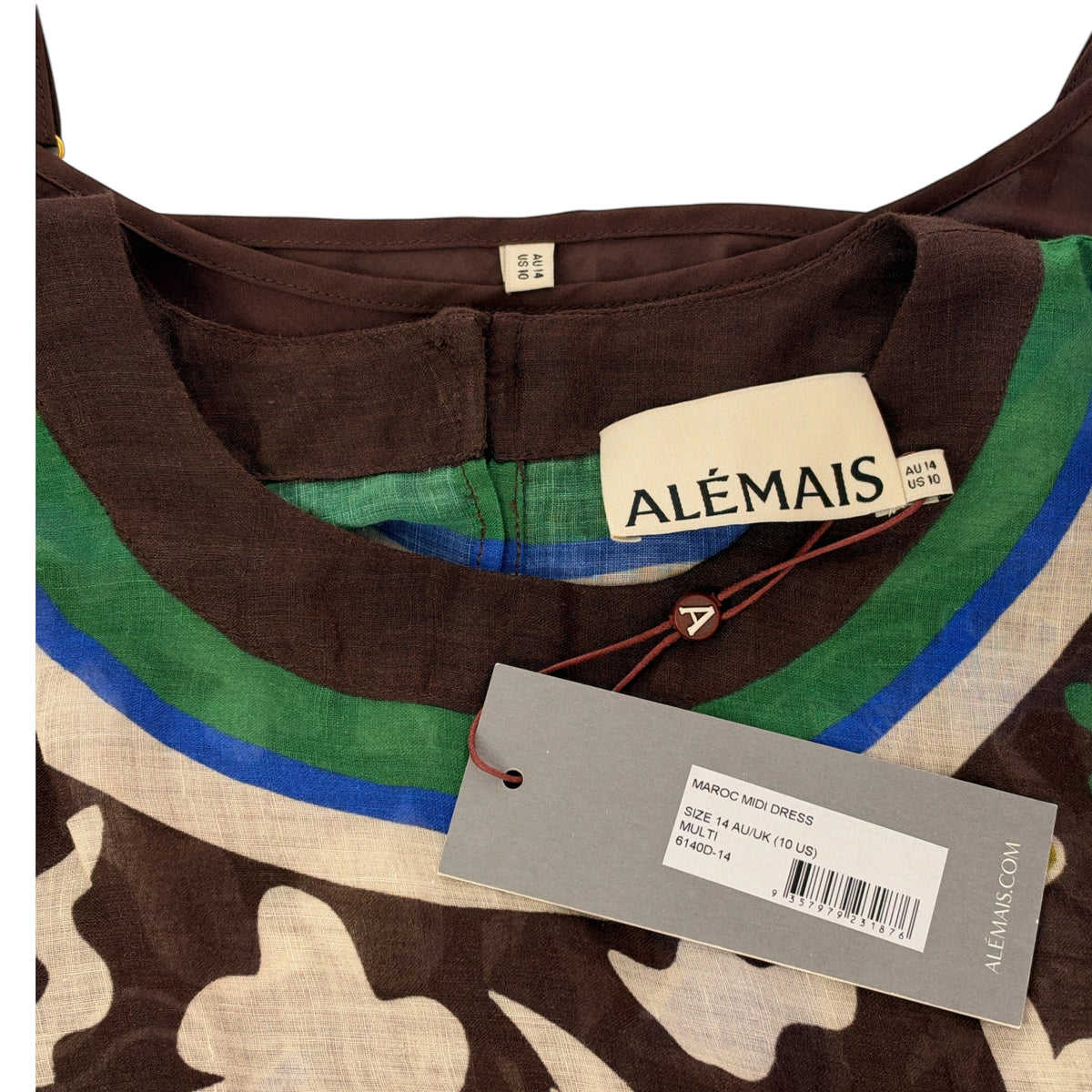 Alémais Maroc Midi Dress Size AU14