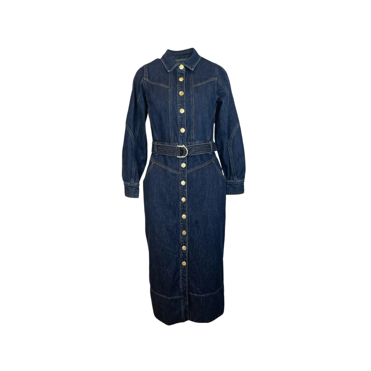 Kivari Bonny Denim Midi Dress Deep Blue Size AU8