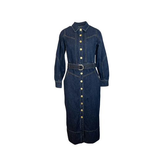 Kivari Bonny Denim Midi Dress Deep Blue Size AU8