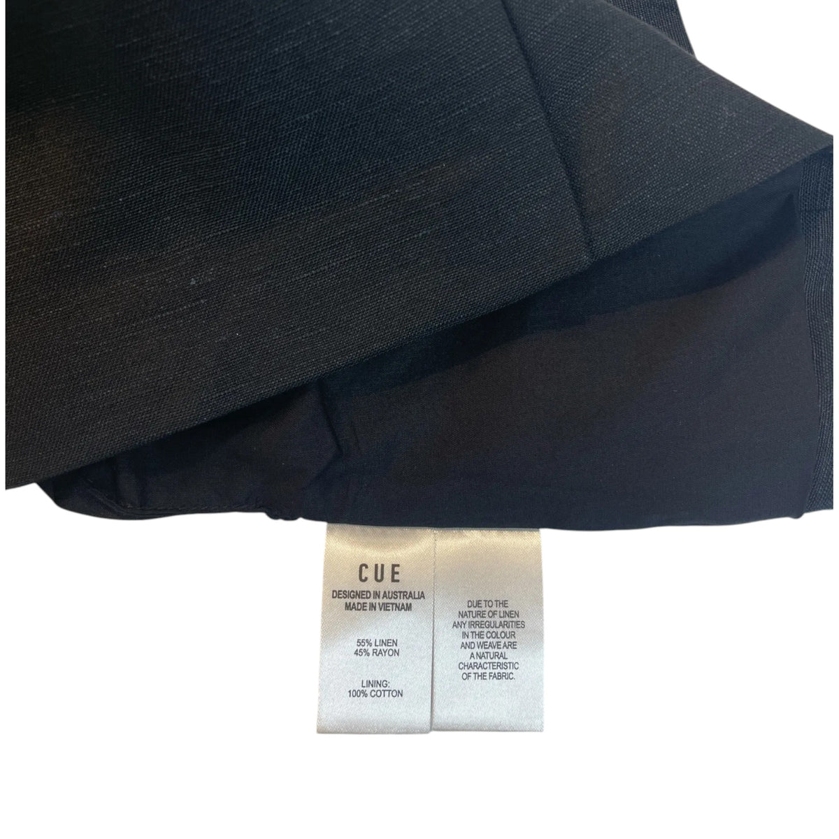 Cue Waisted Linen Blend Top Black Size AU8