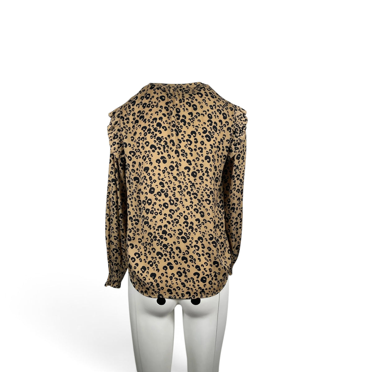 Scotch & Soda Maison Scotch Leopard Print Ruffle Blouse XS Pre-Loved