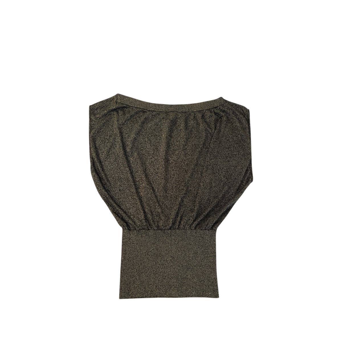 Zimmermann Metallic Stretch-Knit Draped Top Black Size 1 Sample