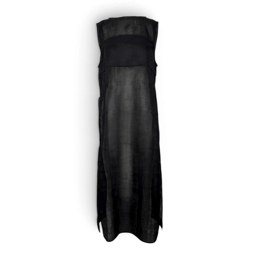 DISSH Black Sleeveless Ramie Maxi Dress Size AU14