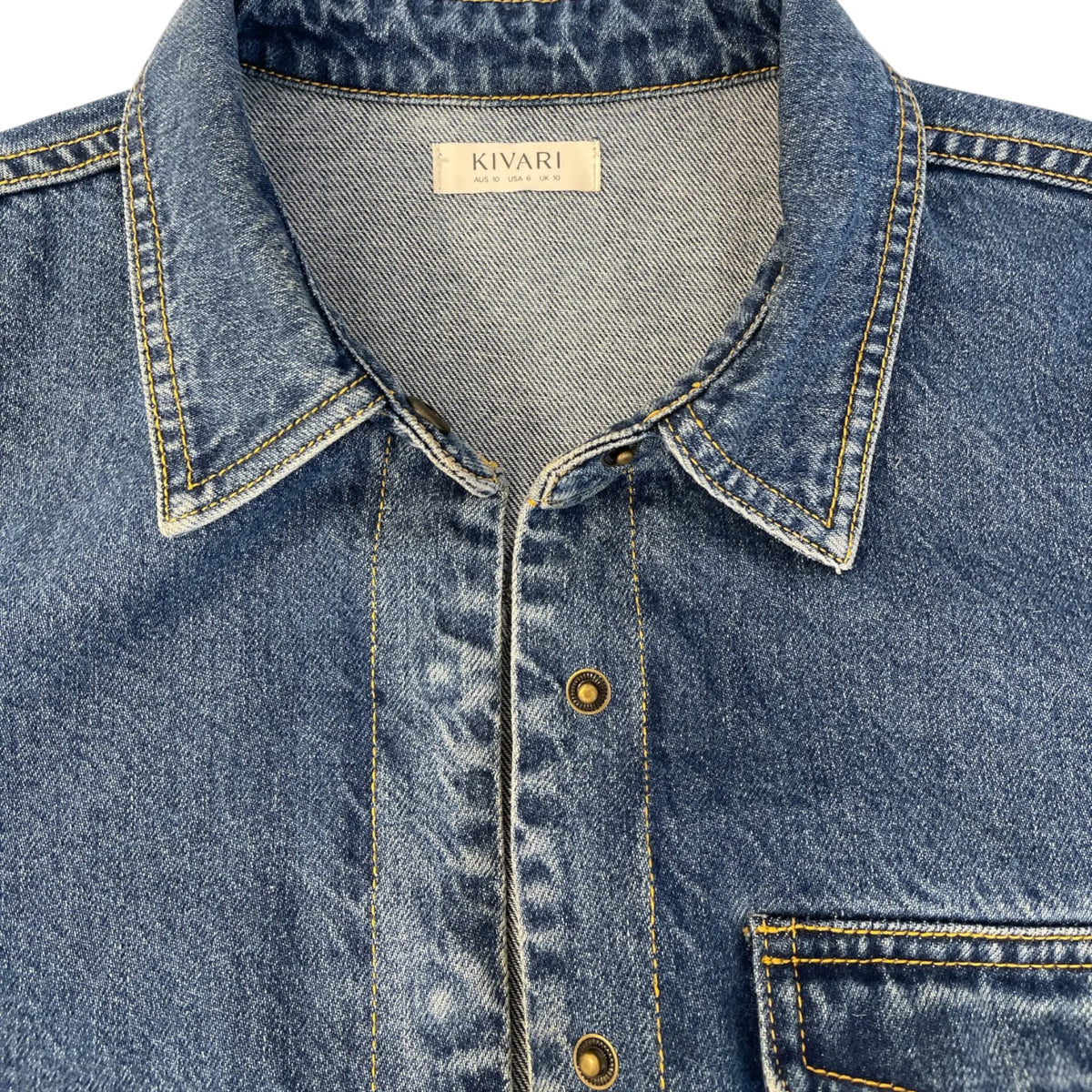 Kivari Denim Cargo Jumpsuit Blue Size AU10 Sample