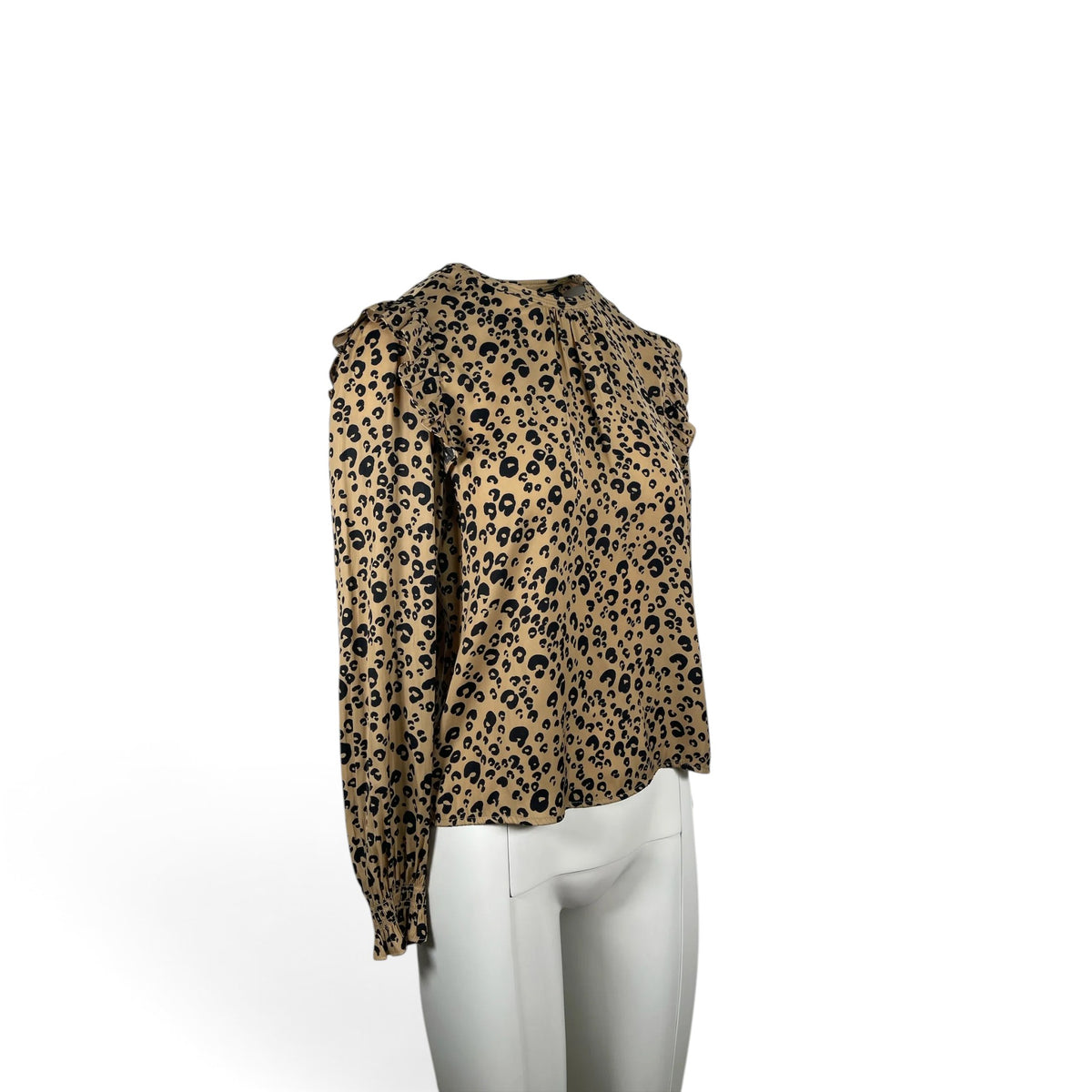 Scotch & Soda Maison Scotch Leopard Print Ruffle Blouse XS Pre-Loved