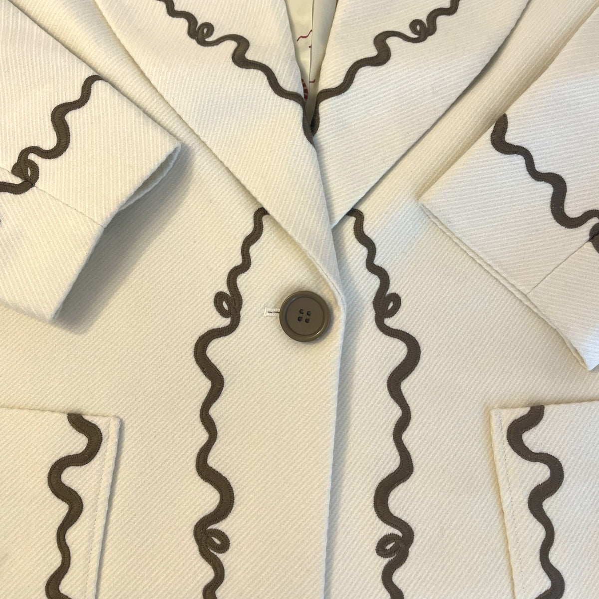 Alémais Sammy Embroidered Jacket Beige Size AU10