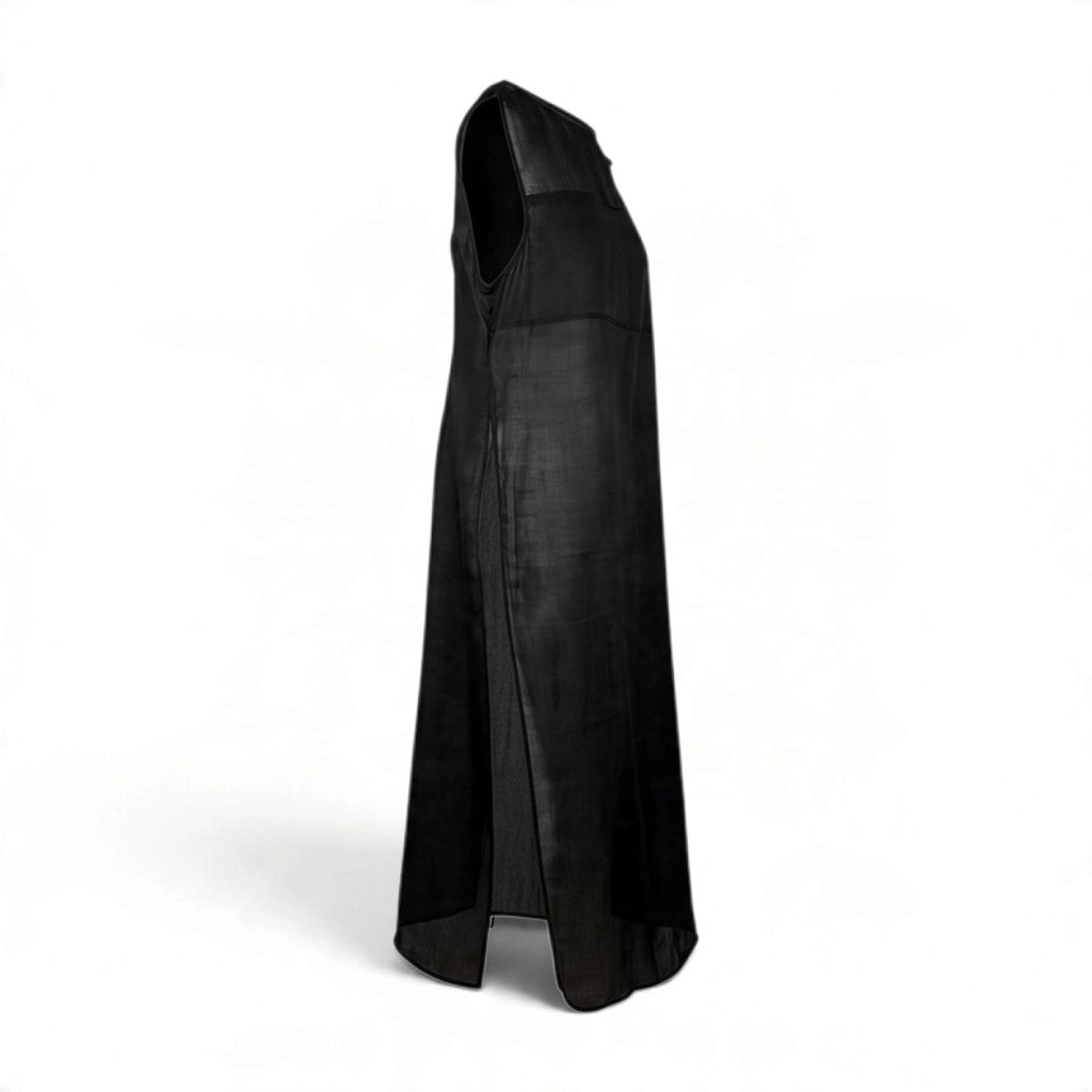 DISSH Black Sleeveless Ramie Maxi Dress Size AU14