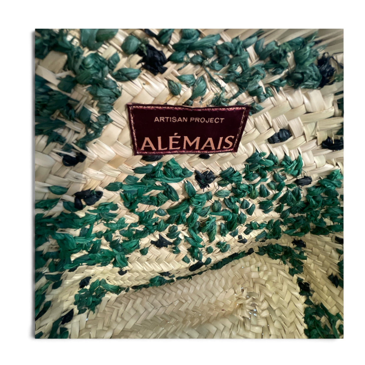 Alémais Geo Tufted Raffia Maxi Basket Bag Green