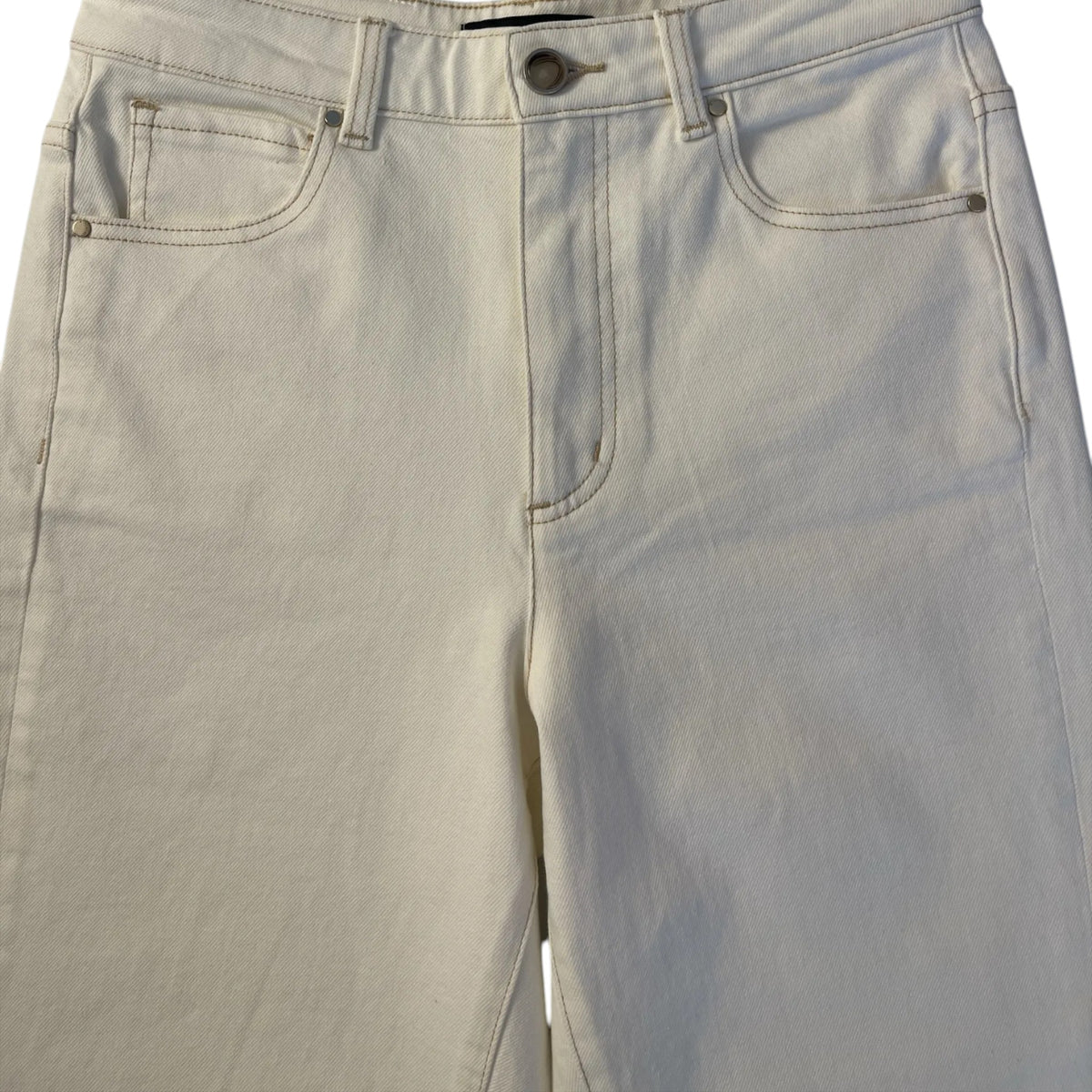 Witchery High Rise Relaxed Leg Ankle Grazer Jeans  Parchment Ivory AU8
