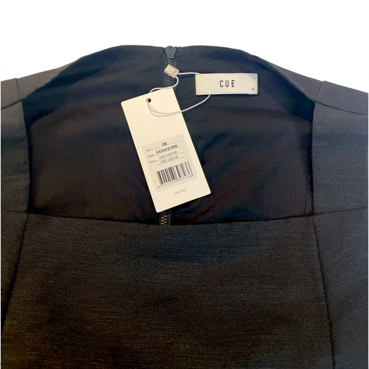 Cue Waisted Linen Blend Top Black Size AU8