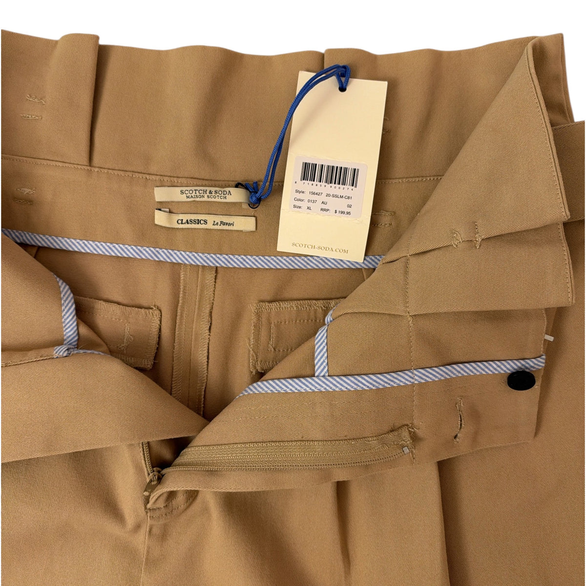 Scotch & Soda Paperbag High Waist Belted Shorts Camel Size XL