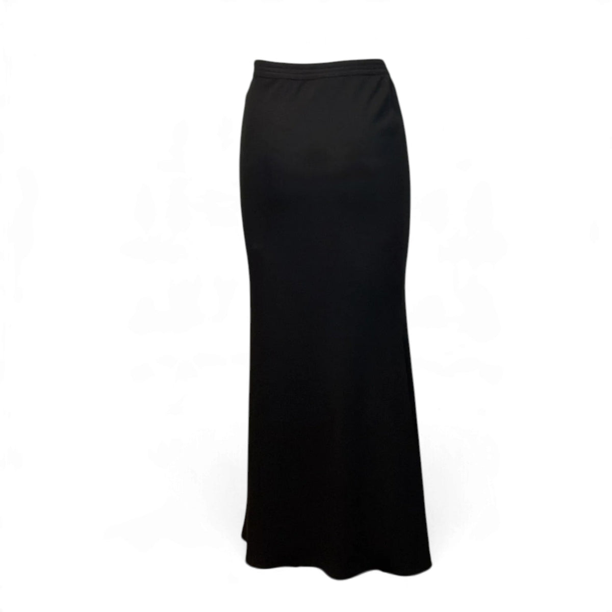 Christopher Esber Sculptural Rose Detail Ribbed Maxi Skirt Black Size AU8 Pre-Loved