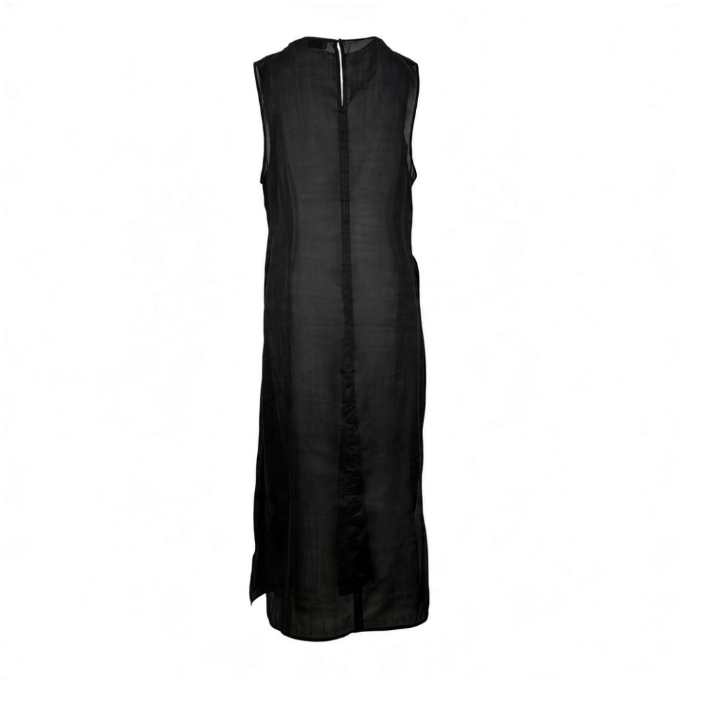 DISSH Black Sleeveless Ramie Maxi Dress Size AU14