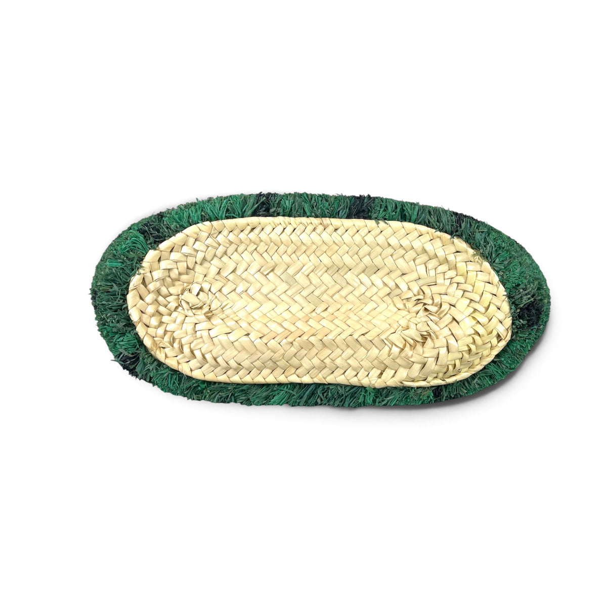Alémais Geo Tufted Raffia Maxi Basket Bag Green