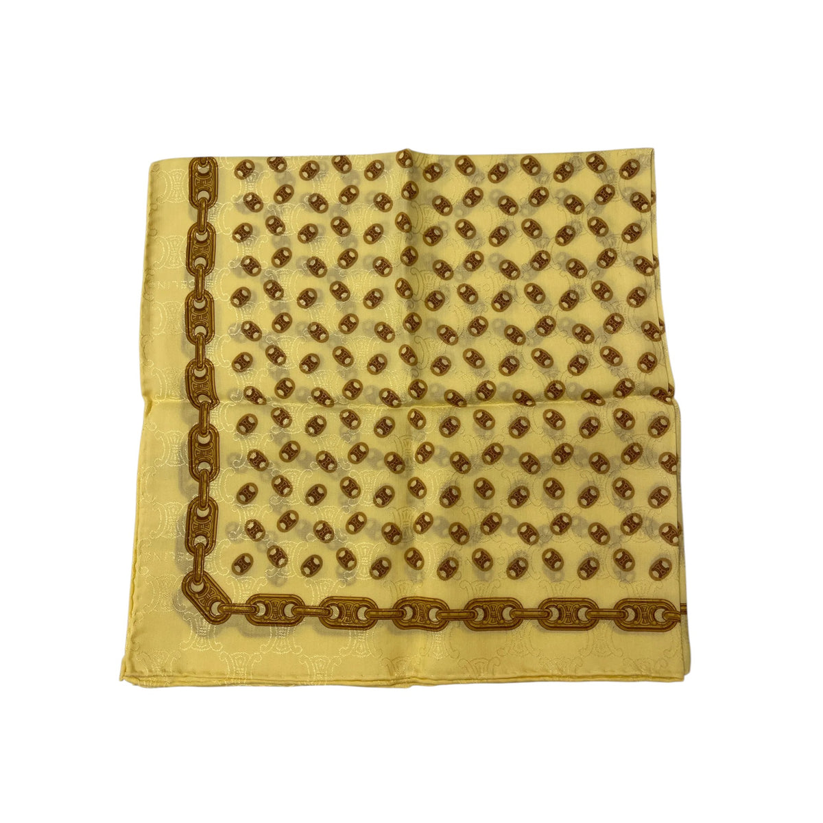 Celine Signature Logo Cotton & Silk Scarf Soft Butter