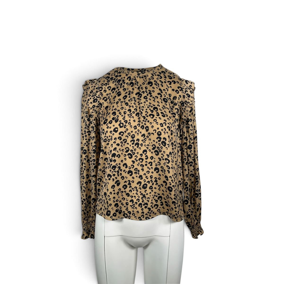 Scotch & Soda Maison Scotch Leopard Print Ruffle Blouse XS Pre-Loved