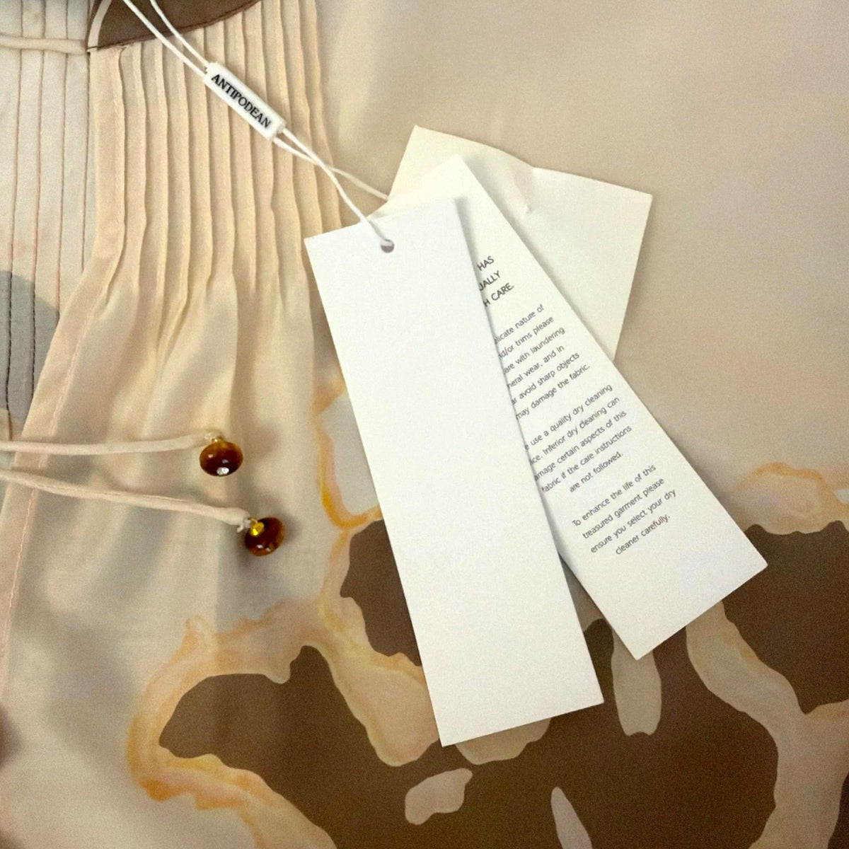 Antipodean Fragments Pleat Detail Shirt Fudge Size L