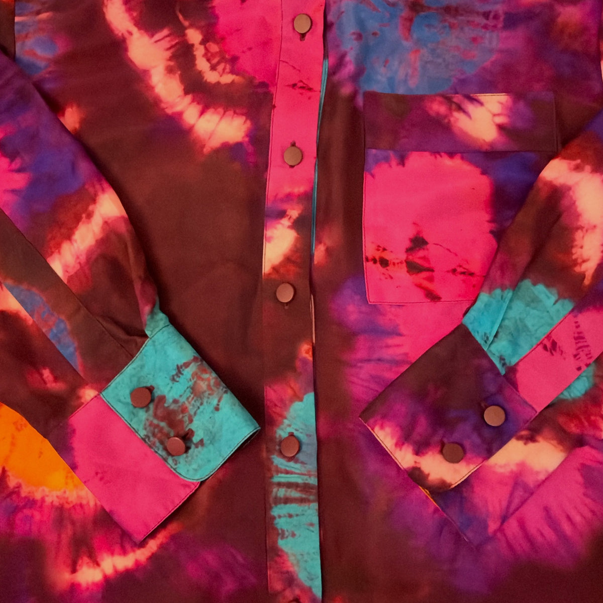 Zimmermann Acadian Relaxed Silk Shirt and Midi Skirt Set Tie Dye Multi Shirt Size0 /AU8 Skirt Size1 /AU10 Pre-Loved