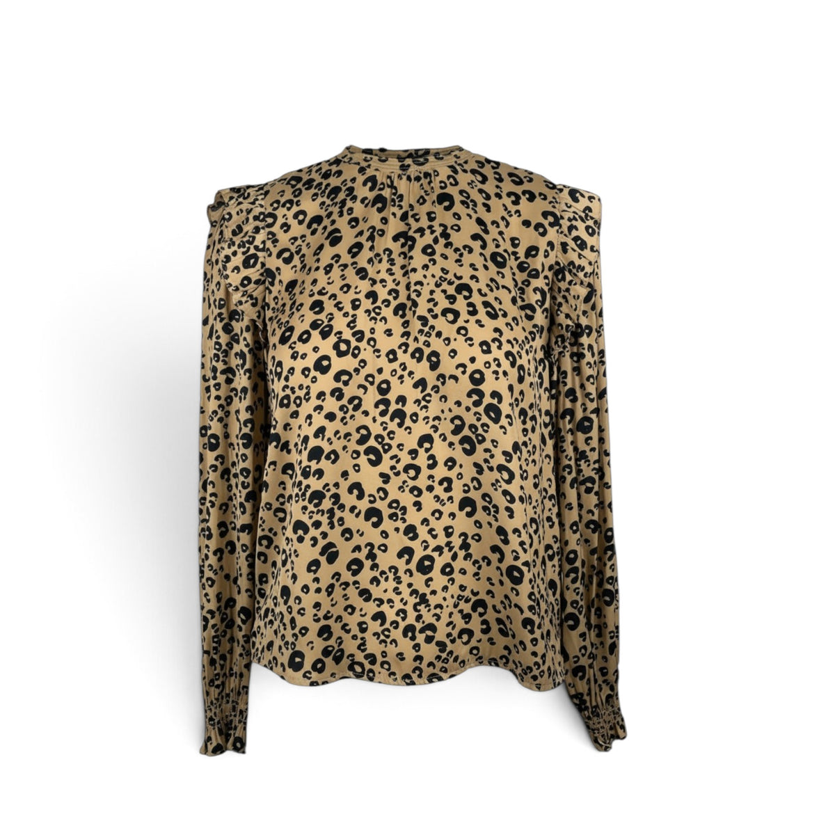 Scotch & Soda Maison Scotch Leopard Print Ruffle Blouse XS Pre-Loved
