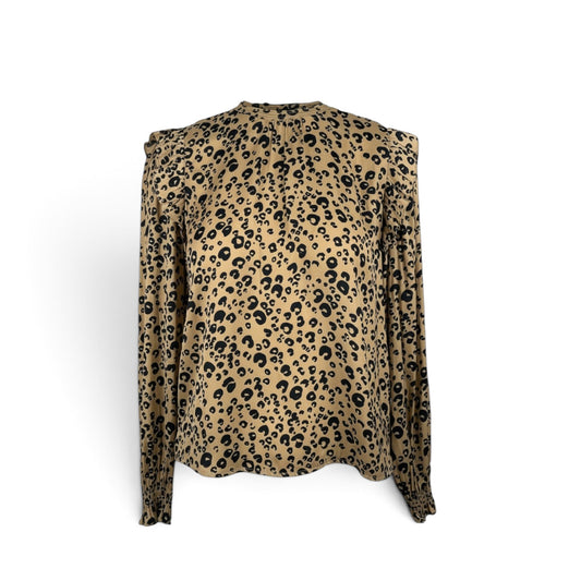 Scotch & Soda Maison Scotch Leopard Print Ruffle Blouse XS Pre-Loved