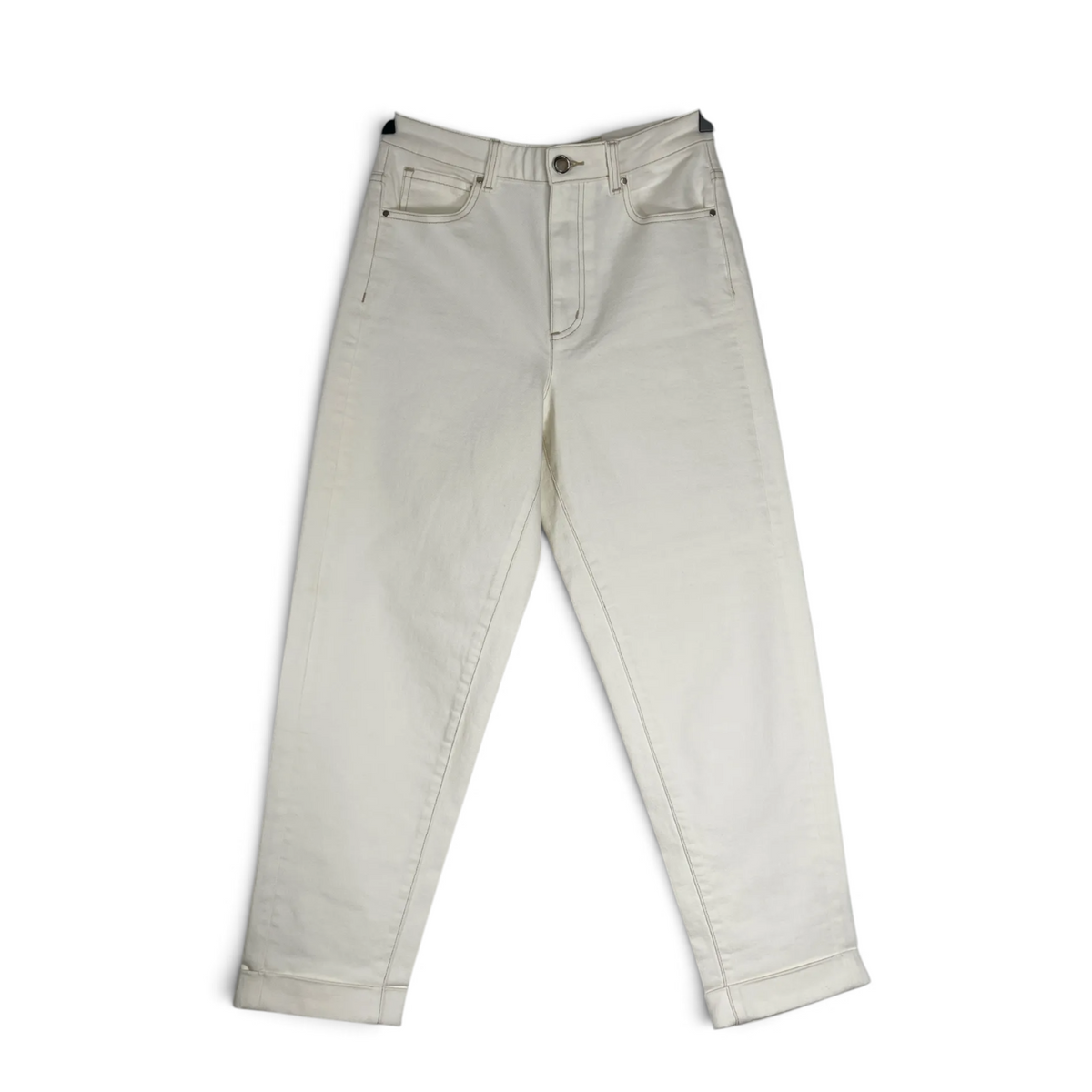Witchery High Rise Relaxed Leg Ankle Grazer Jeans  Parchment Ivory AU8
